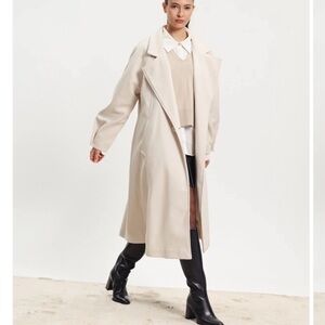 Elan Cream Trench Coat for Women